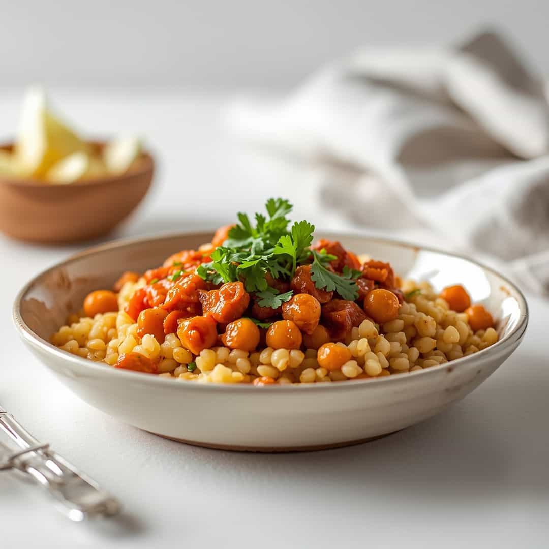 One Pot Moroccan Couscous With Chickpeas Recipe
