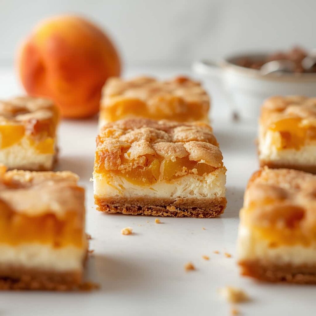 Peach Cobbler Cheesecake Bars