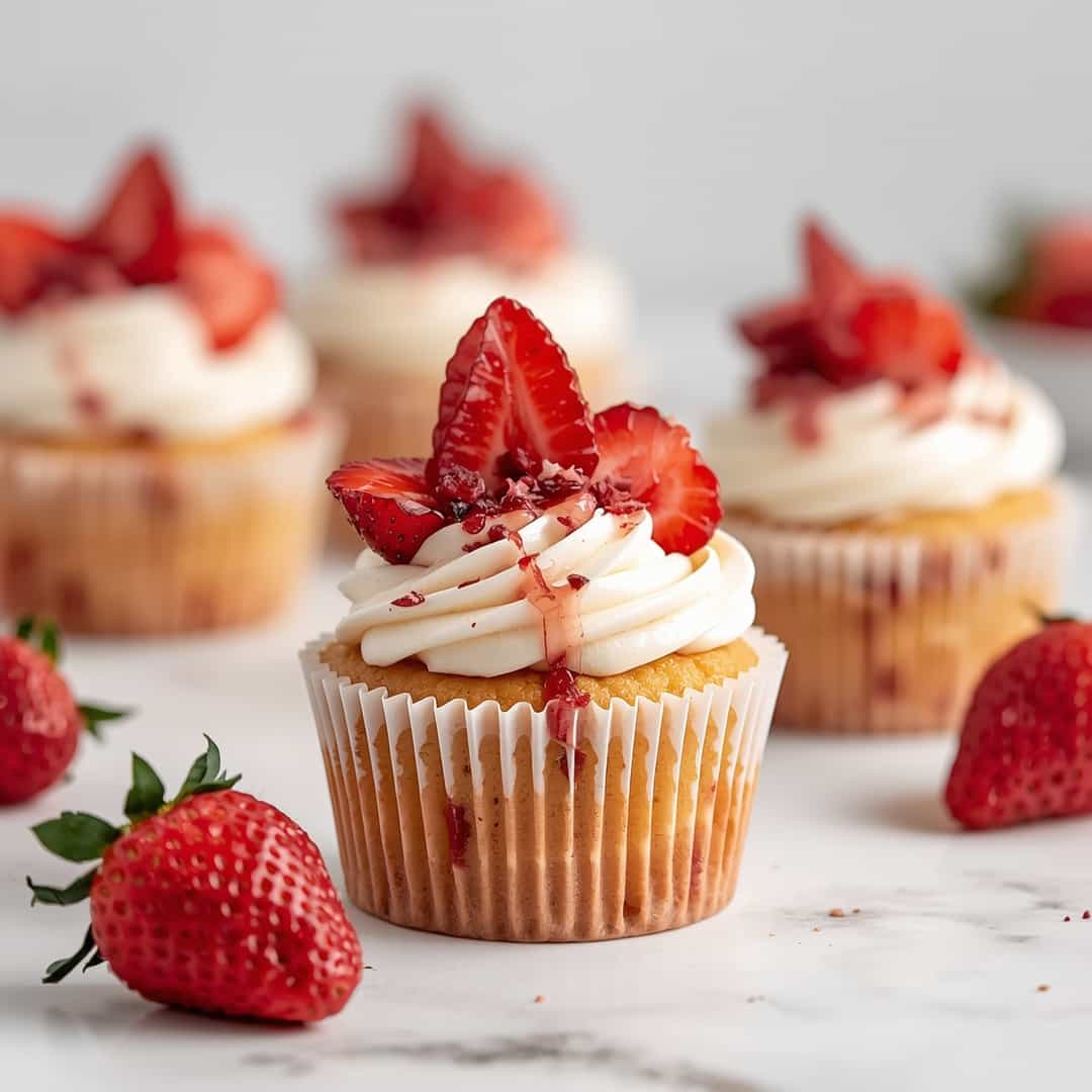 Strawberries and Cream Cupcakes