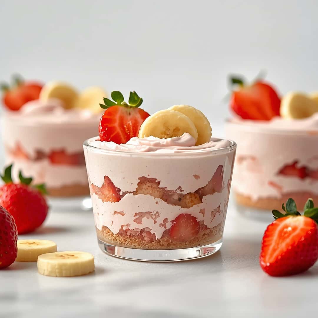 Strawberry Banana Cream Layer Cups A Dreamy Fresh No Bake