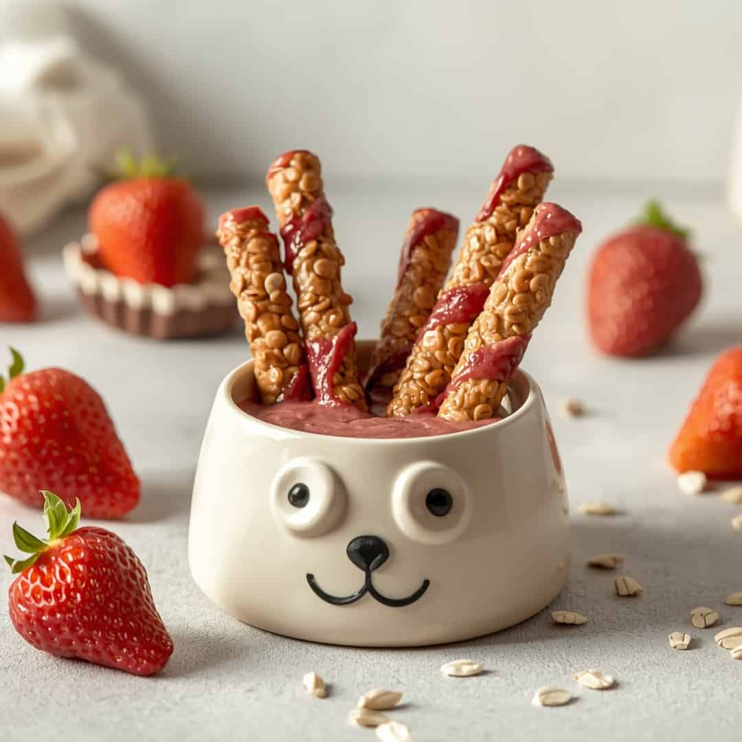 Strawberry Oat Smoothie Sticks for Dogs