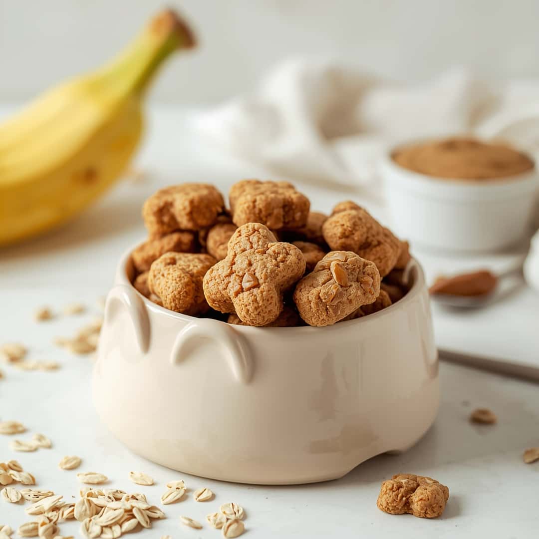 Banana Oat Peanut Butter Dog Treats