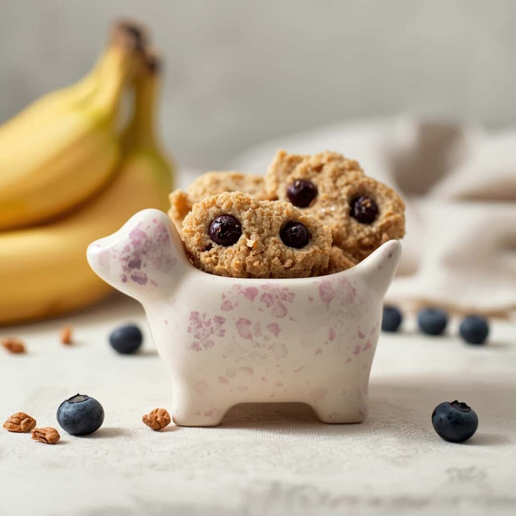 Banana Peanut Butter Blueberry Dog Biscotti