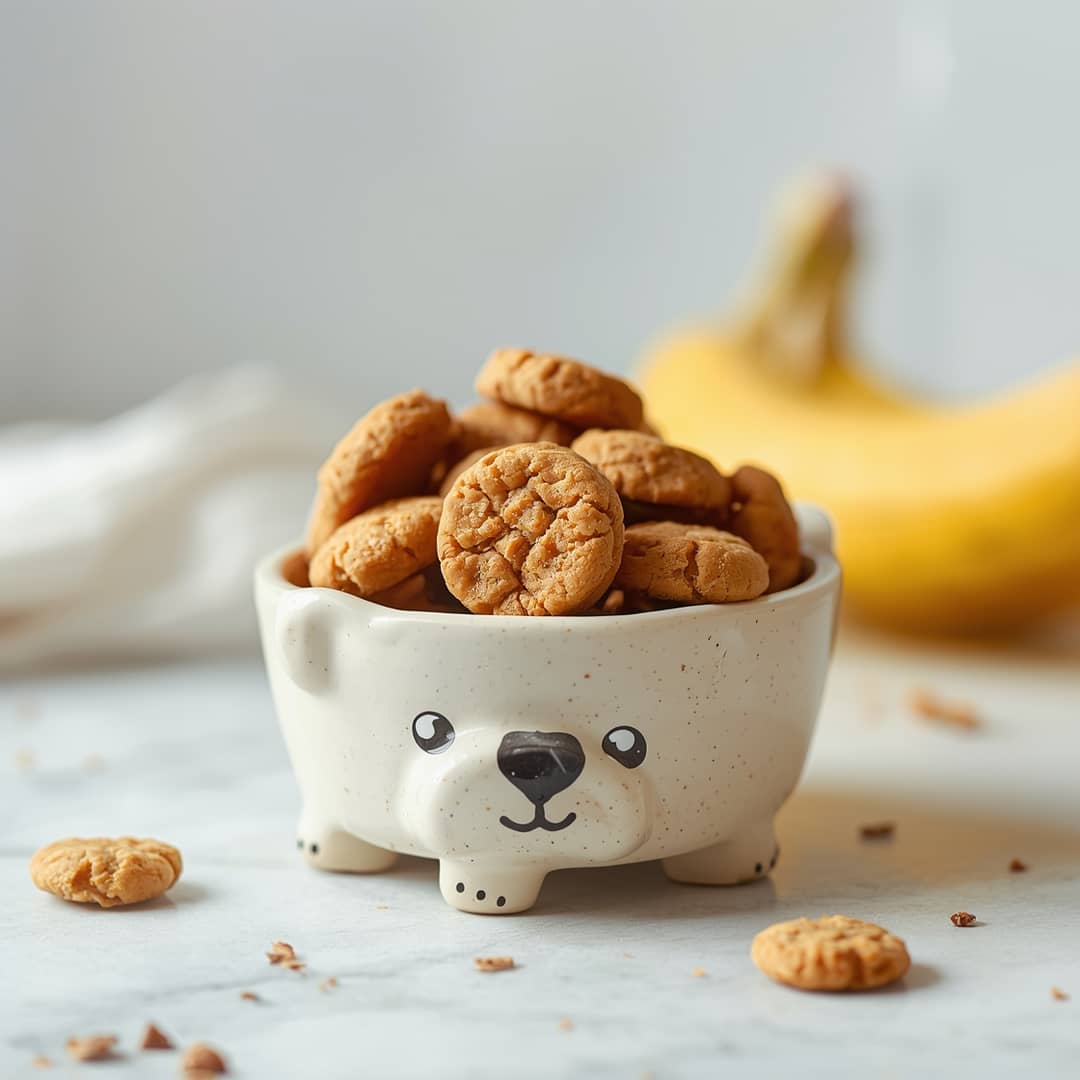 Homemade Peanut Butter Banana Dog Cookies 2 Homemade Peanut Butter Banana Dog Cookies