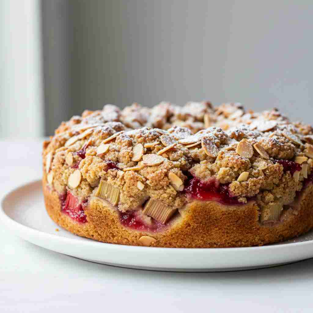 Almond Rhubarb Coffee Cake
