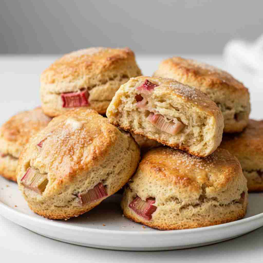 Baked Buttery Rhubarb Scones