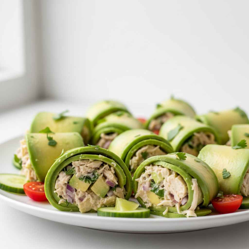 Chicken Avocado Salad Roll Ups