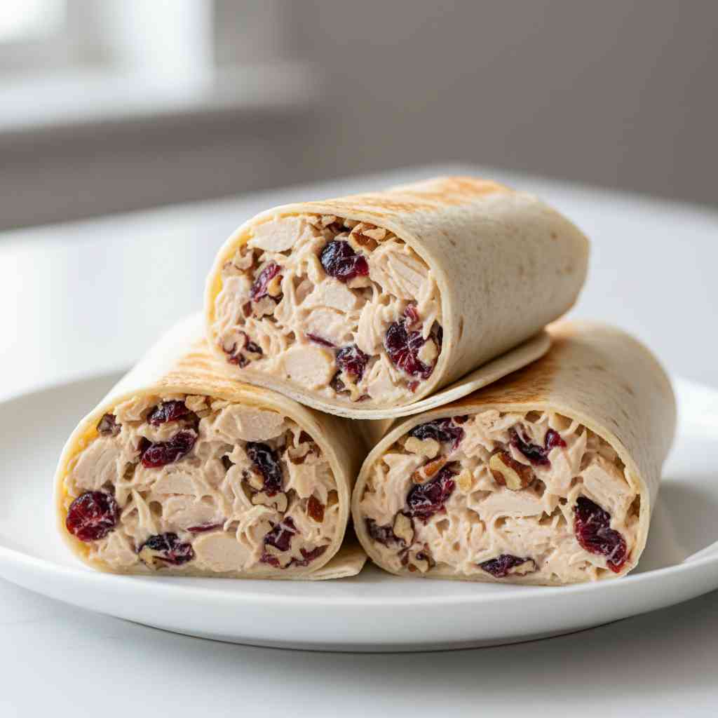 Chicken Cranberry Pecan Salad Wraps 2 Chicken Cranberry Pecan Salad Wraps