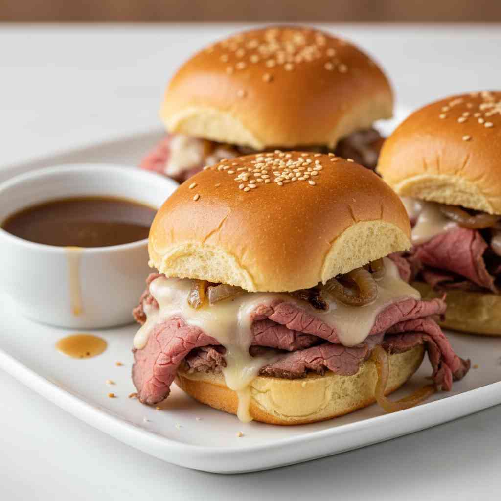 French Dip Roast Beef Sliders