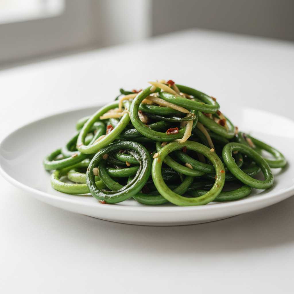 Garlic Scapes Stir-fry 2 Garlic Scapes Stir-fry