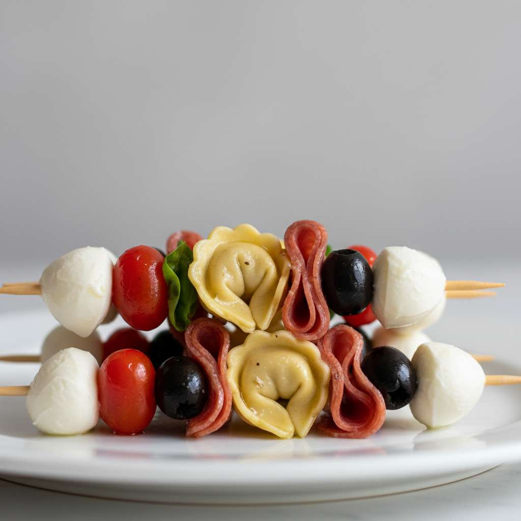 Italian Antipasto Skewers Marinated Tortellini