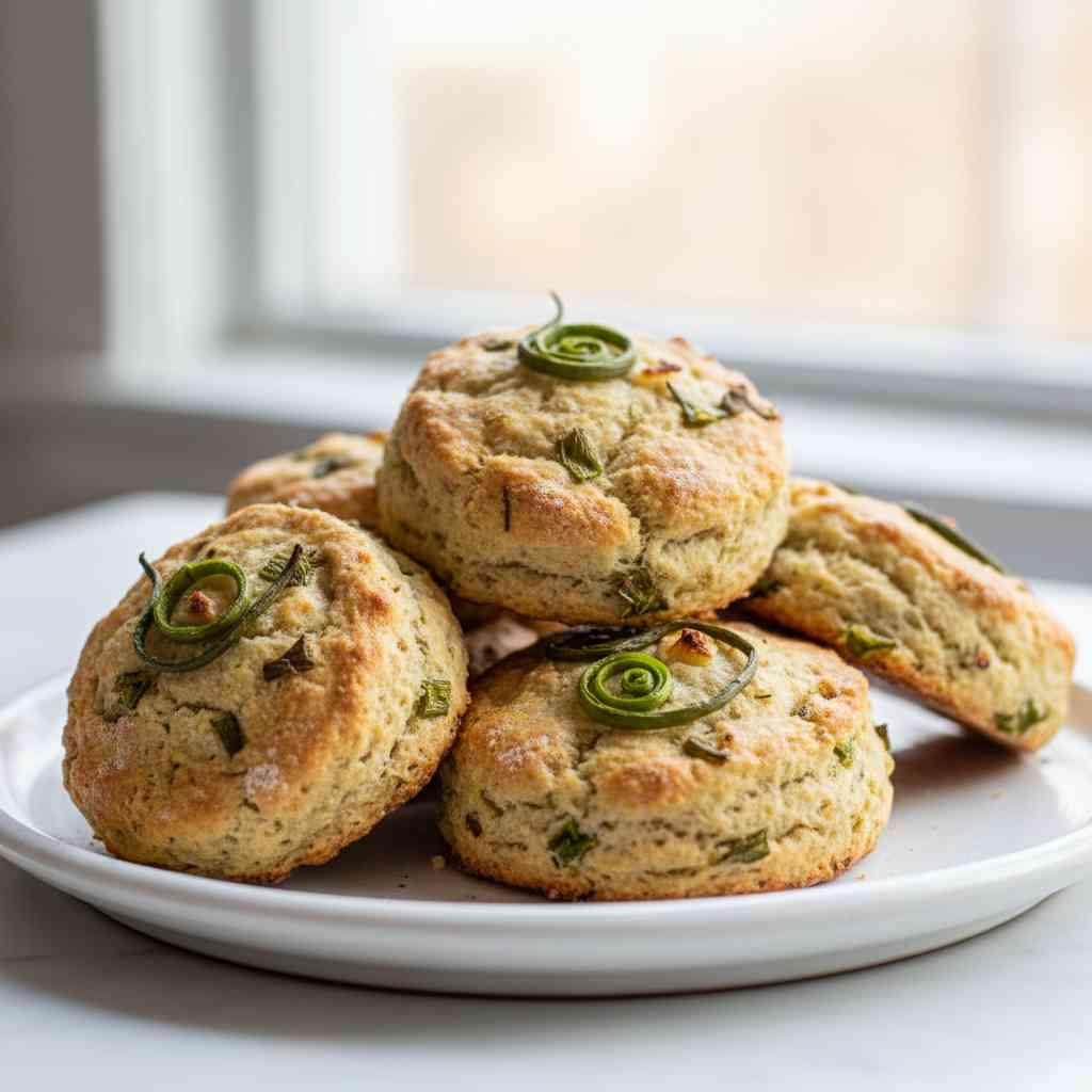 Quick Savory Garlic Scapes Scones 2 Quick Savory Garlic Scapes Scones