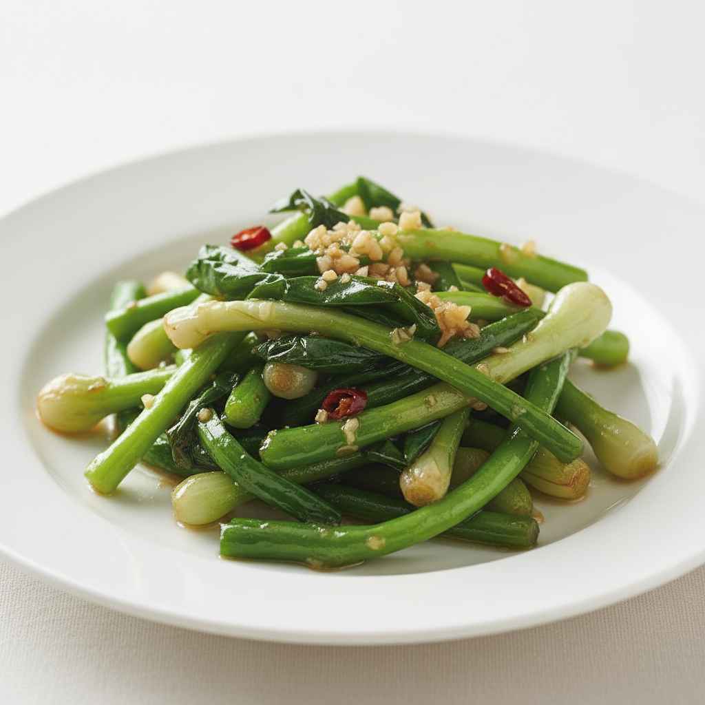 Stir Fried Garlic Scapes 2 Stir Fried Garlic Scapes