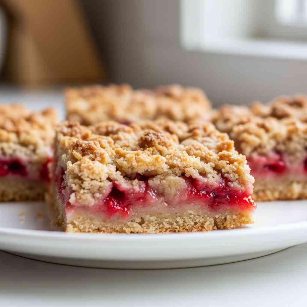 Strawberry Rhubarb Crumb Bars