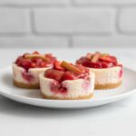 Strawberry Rhubarb Mini Cheesecakes