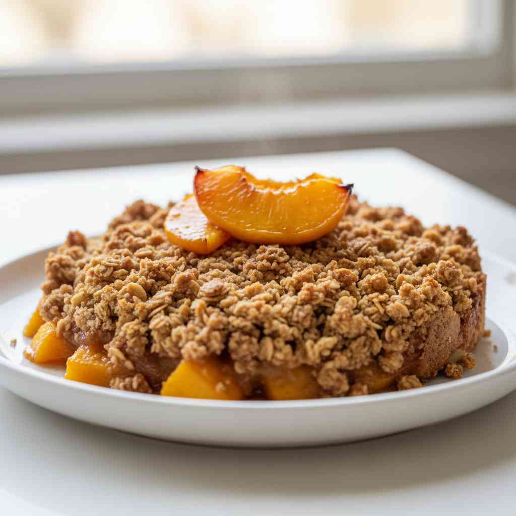 Ultimate Healthy Peach Crumble