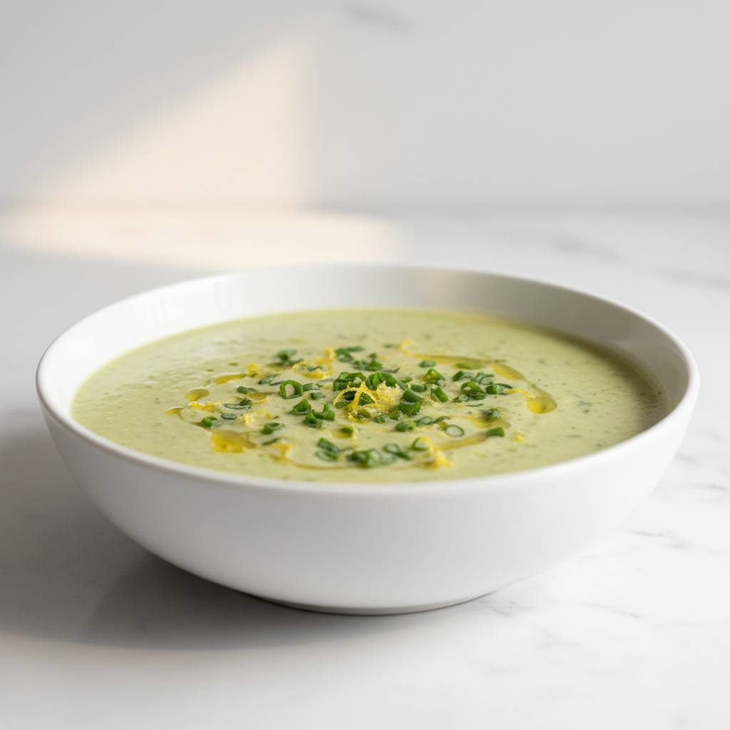 Zesty Lemon Garlic Scapes Soup 2 Zesty Lemon Garlic Scapes Soup