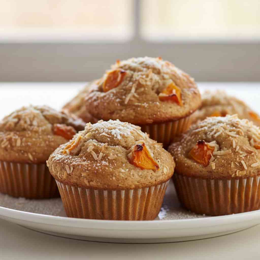 Coconut Fresh Apricot Muffins