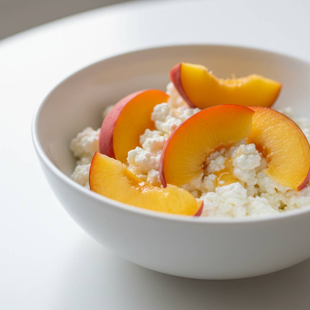 Cottage Cheese and Peaches 2 Cottage Cheese and Peaches
