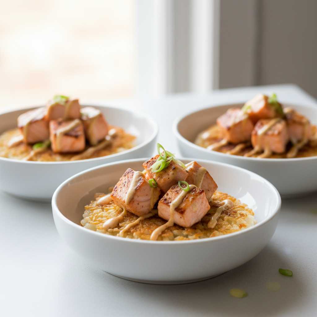 Crispy Rice Salmon Bowls