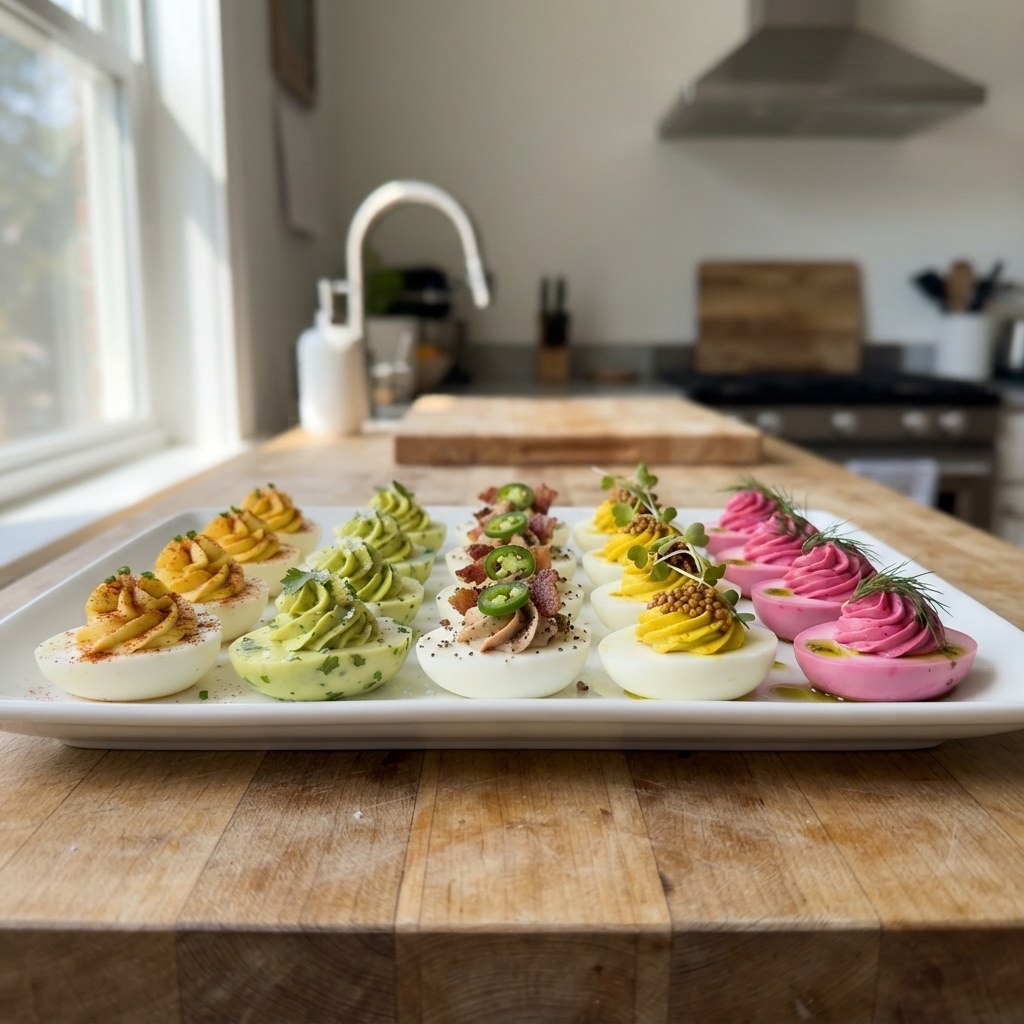 Ultimate Deviled Egg Flight with 5 Easy Flavor Variations