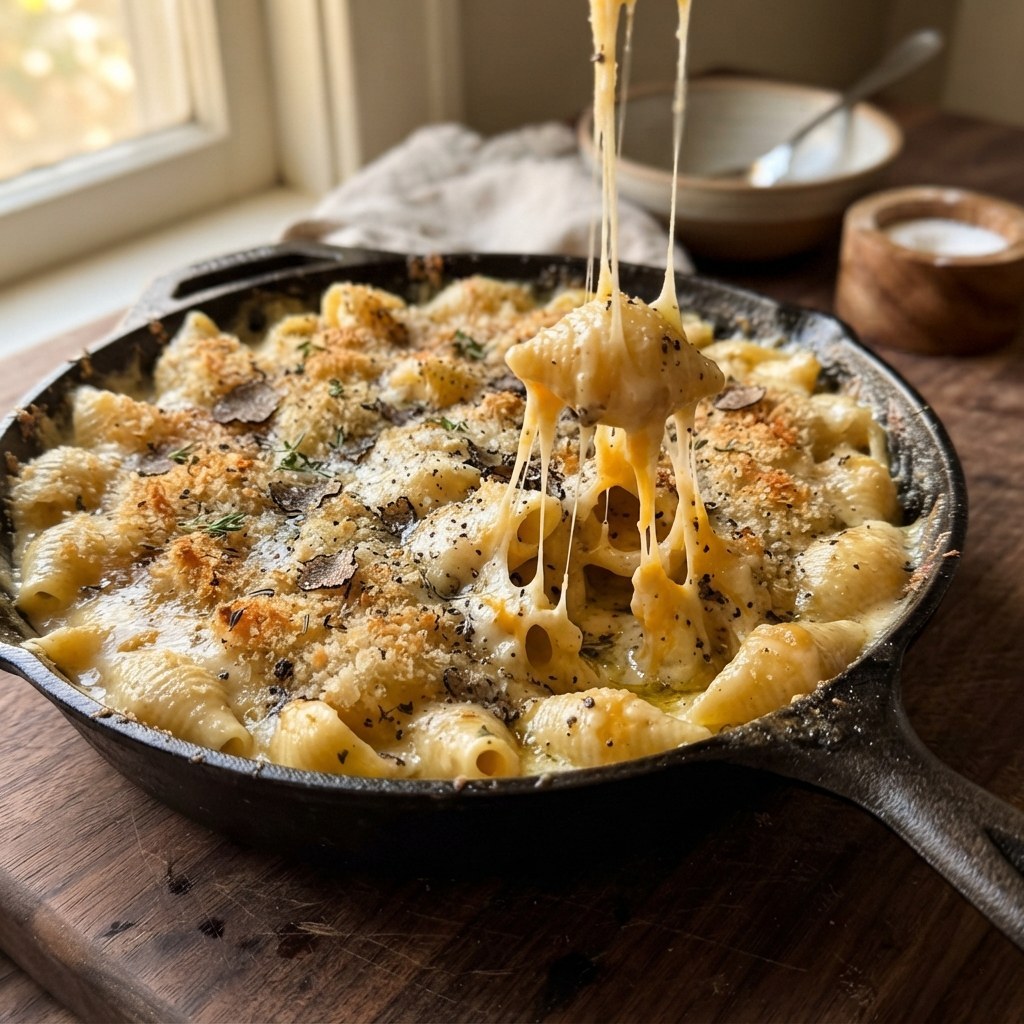 Ultra-Creamy Baked Truffle Mac and Cheese for the Holidays